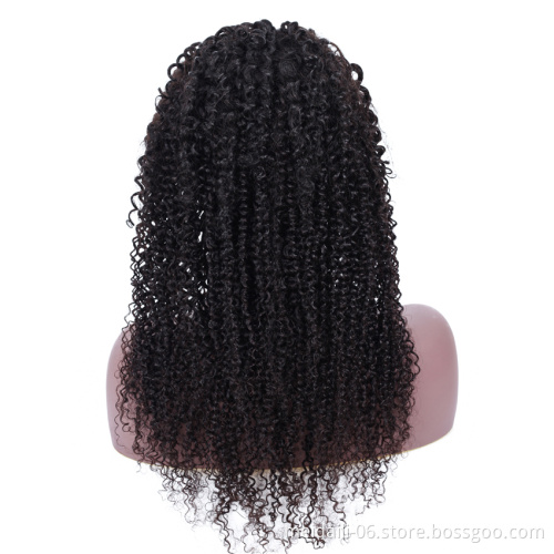 Natural color Lace Front Wigs 100% Unprocessed Virgin Brazilian Kinky Curly  Human Hair  Wig